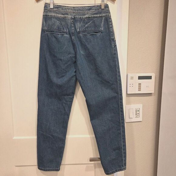 Blank NYC The Ballon Bo- Legged Women's Jeans Medium Denim Wash Pleated Front 26 - Picture 3 of 8
